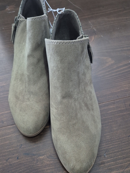 Old Navy Shoes - Old Navy Olive Suede Ankle Booties